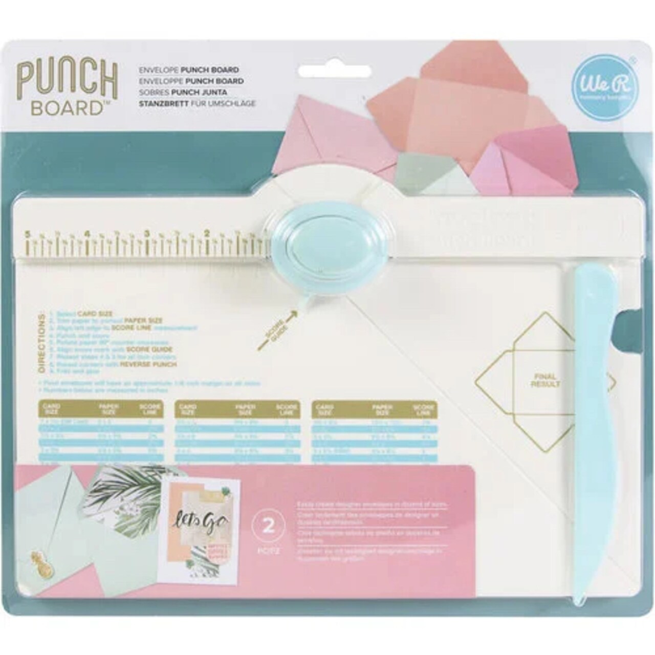 We R Memory Keepers Envelope Punch Board, Scoring Tool, Corner Punch, Measuring Guide, Envelopes for Party Invitations, Graduation, Birthday Cards, Party Decorations, Office Handouts, and More 71277-0